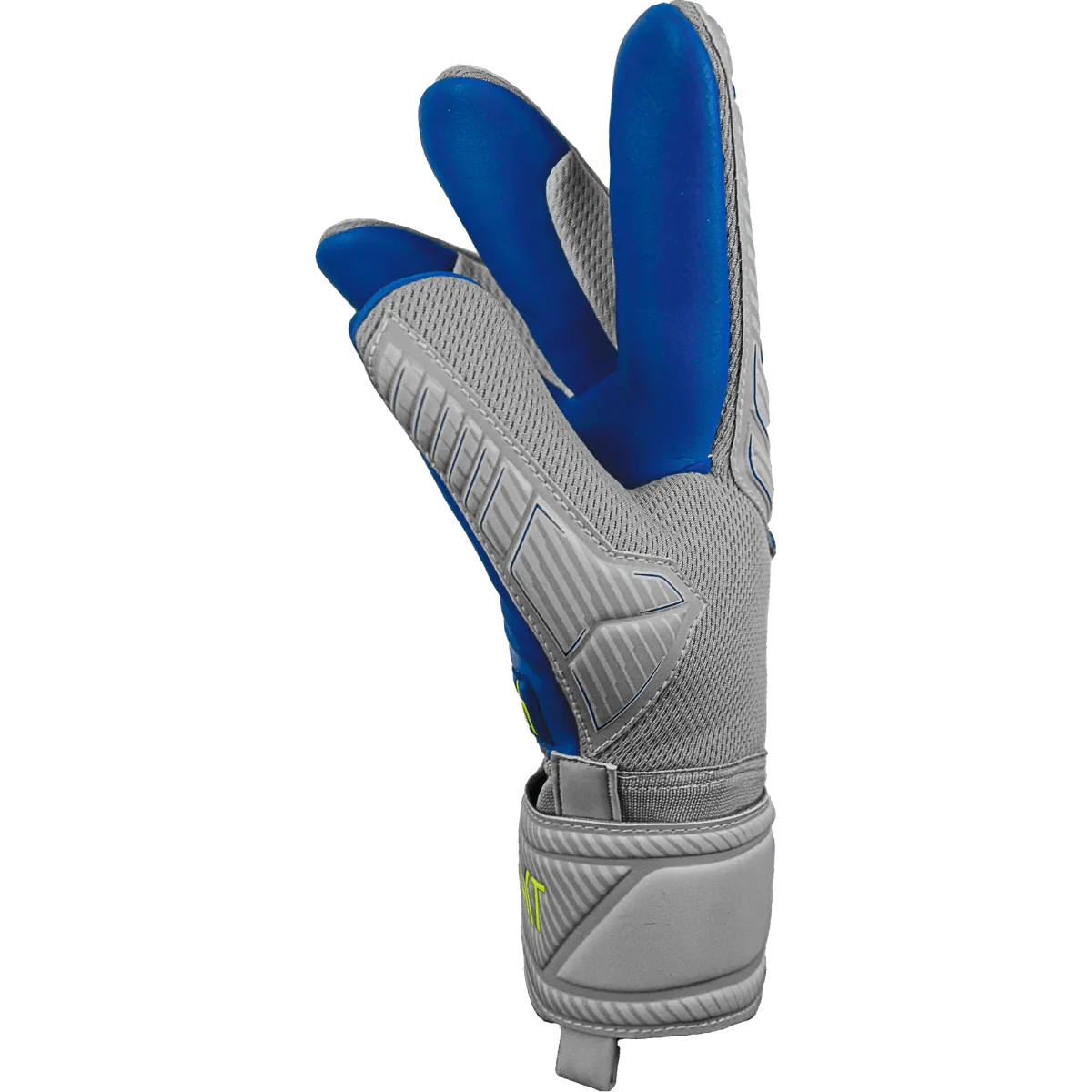 Reusch JR Attrakt Grip Evolution FS Goalkeeper Gloves - Grey-Yellow-Blue - Image 4