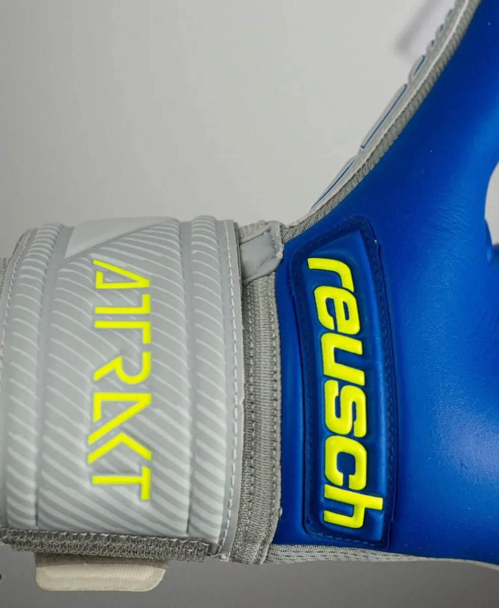 Reusch JR Attrakt Grip Evolution FS Goalkeeper Gloves - Grey-Yellow-Blue - Image 6