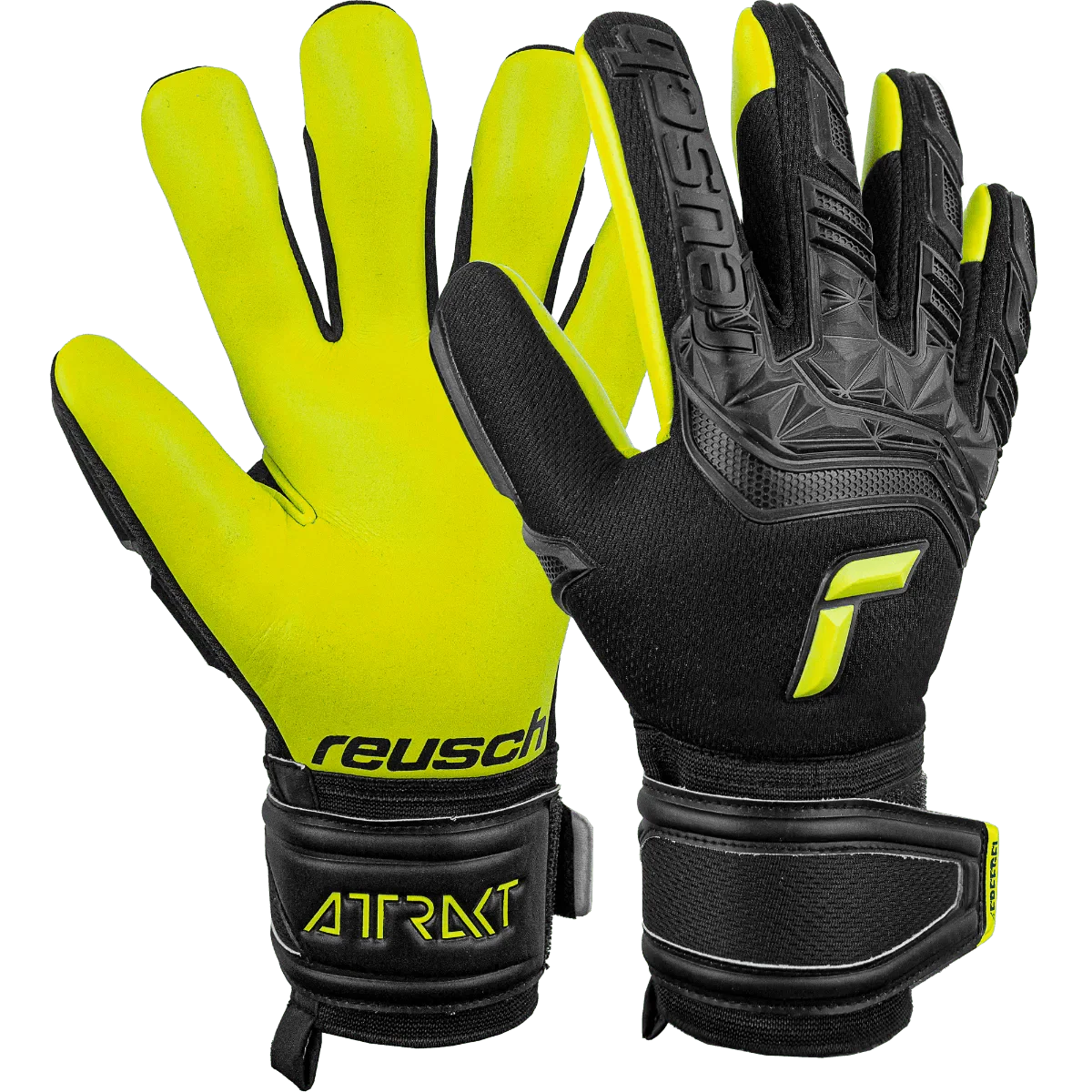 Reusch JR Freegel Silver FingerSave Goalkeeper Gloves - Black-Lime Green