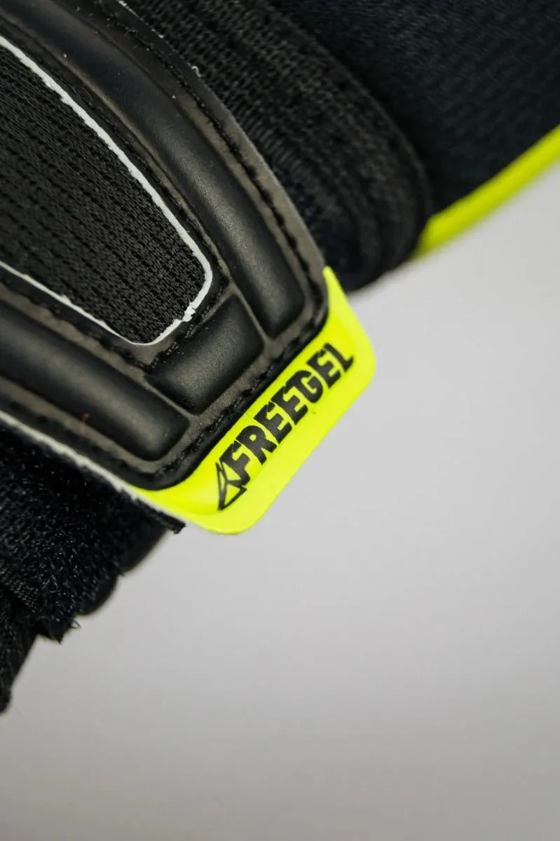 Reusch JR Freegel Silver FingerSave Goalkeeper Gloves - Black-Lime Green - Image 7