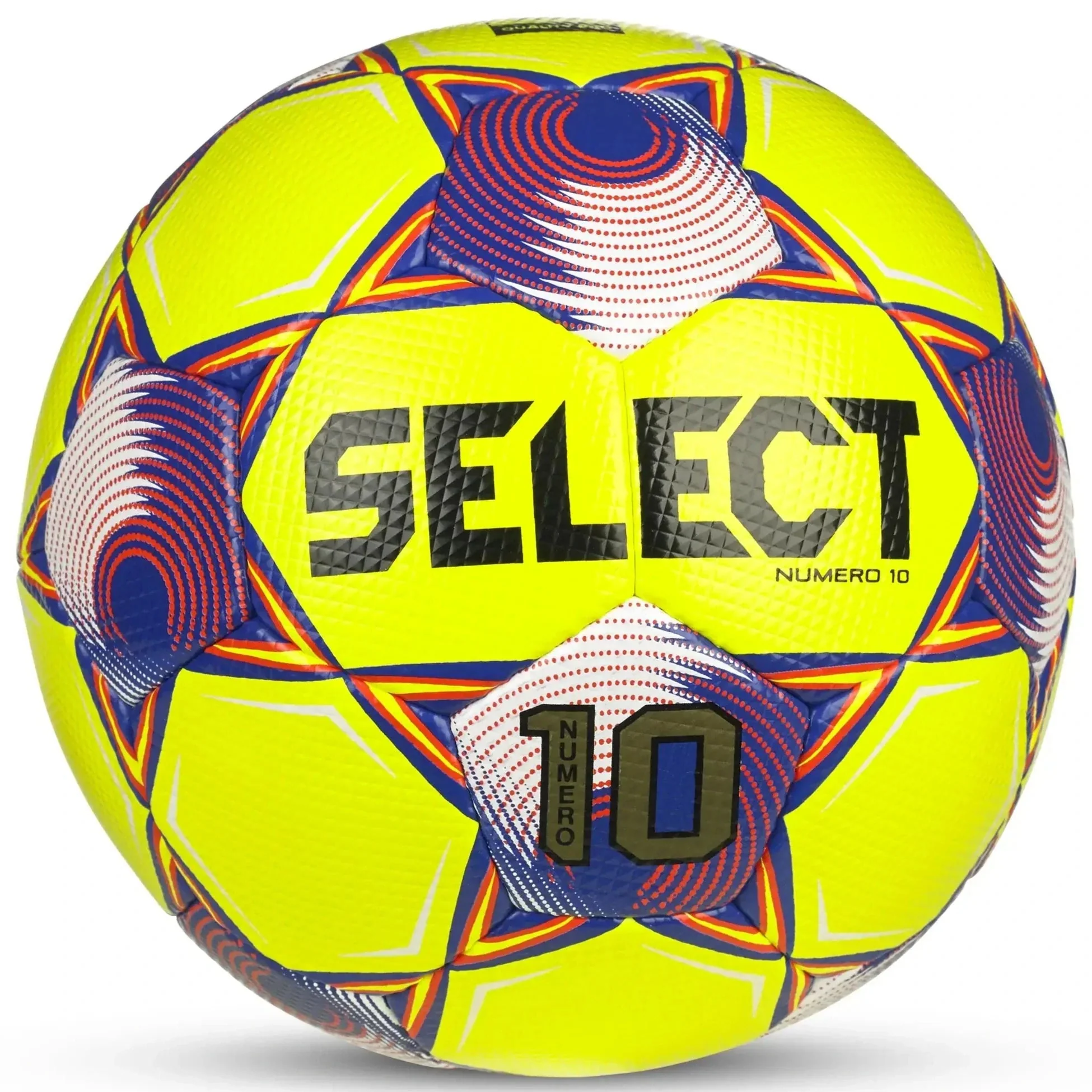 Select v25 Numero 10 Fifa Basic Soccer Ball - Yellow-Blue-Red Size 5 (12 Ball & Bag Bundle)