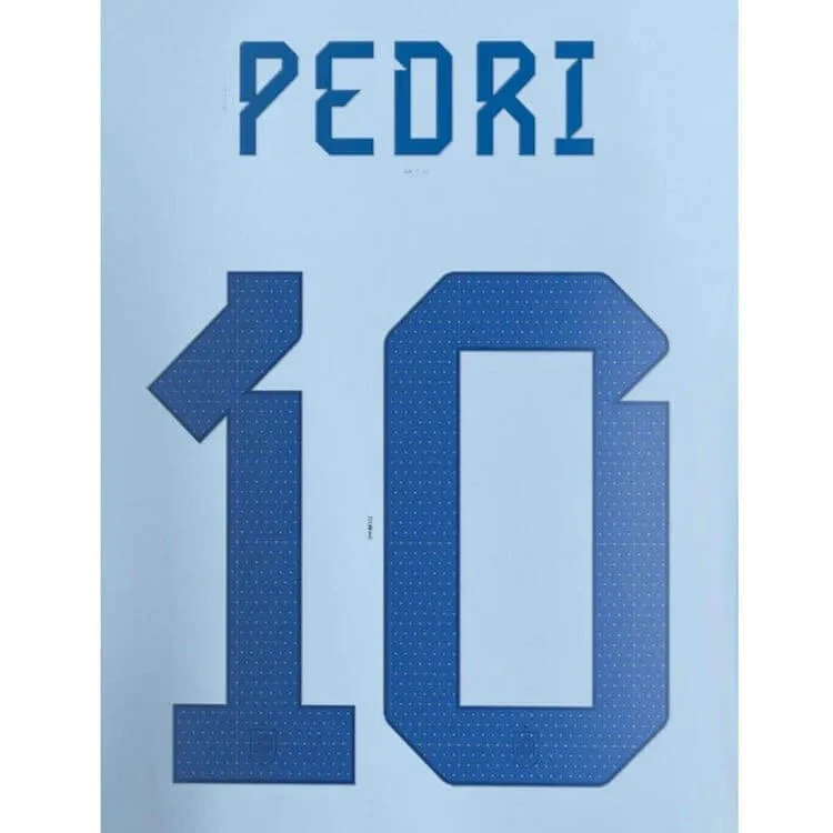 Spain 2022-23 Away Pedri #10 Jersey Name Set