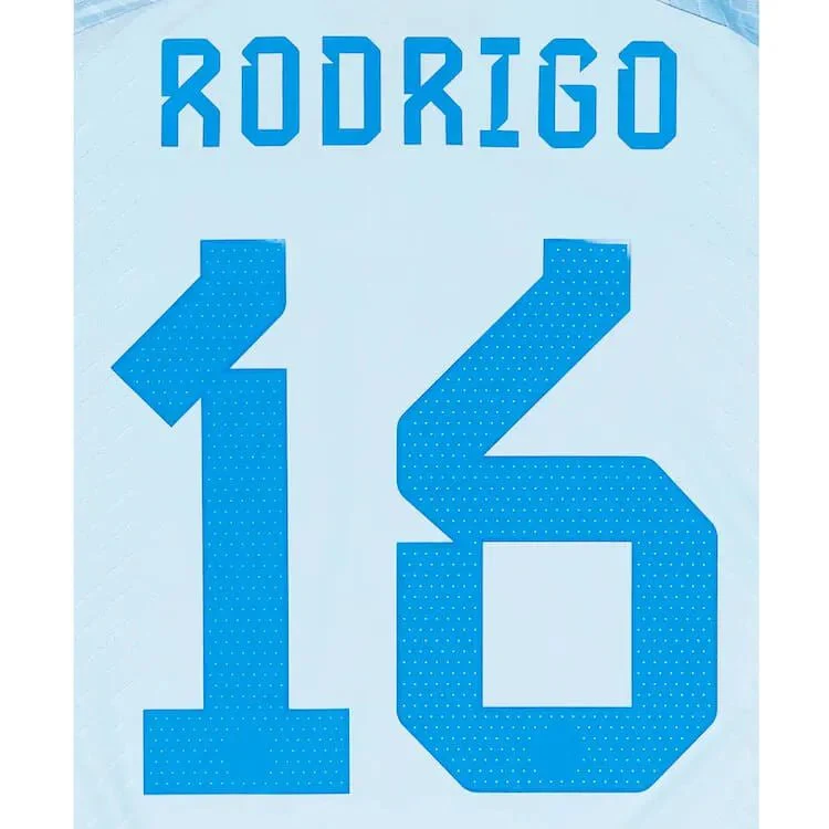 Spain 2022-23 Away Rodrigo #16 Jersey Name Set