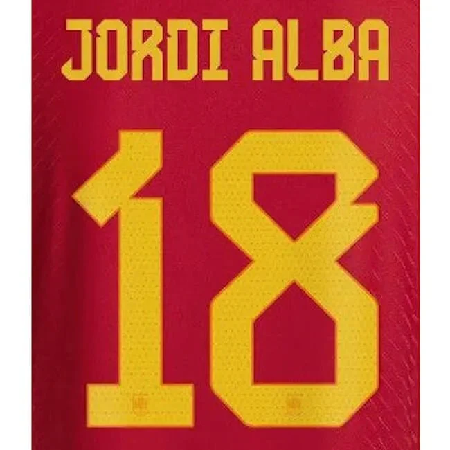 Spain 2022-23 Home J. Alba #18 Jersey Name Set