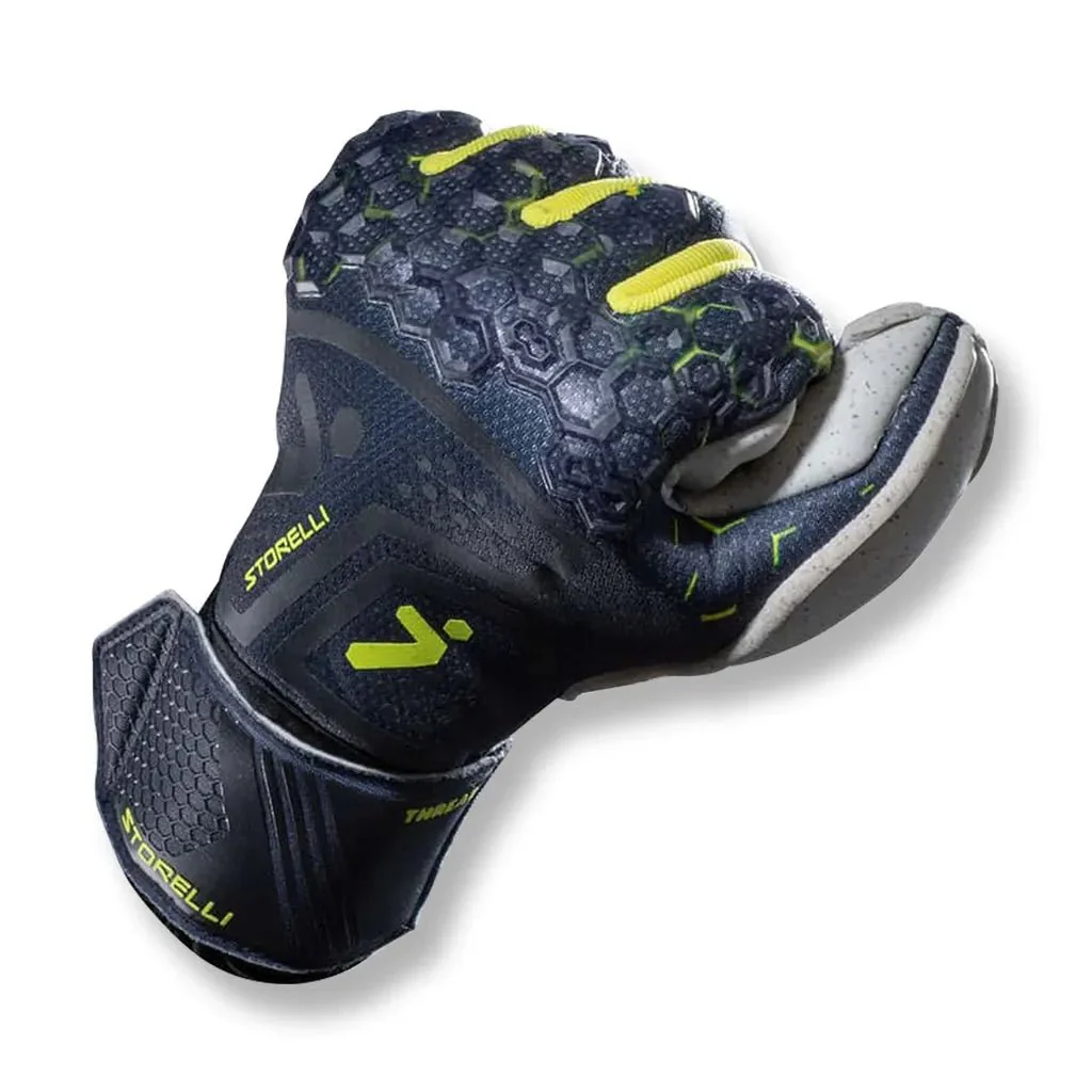 Storelli Silencer Threat Goalkeeper Gloves - Black-Yellow - Image 4