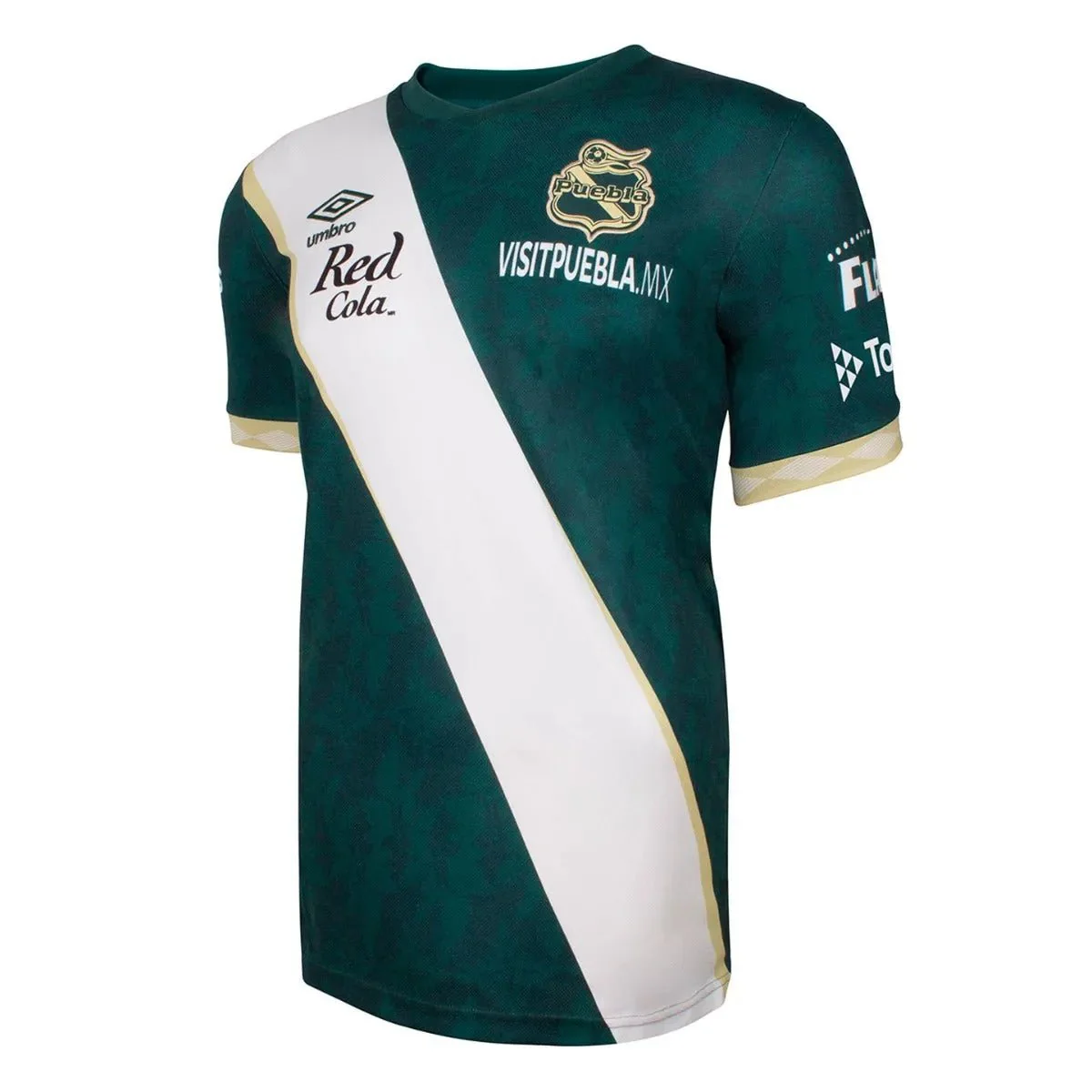 Umbro 2021-22 Puebla Away Jersey - White-Green - Image 3