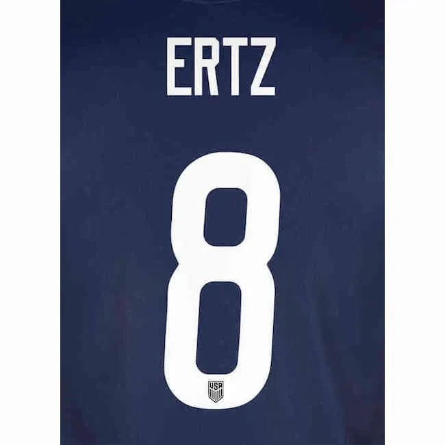 USWNT 2020/21 Away Ertz #8 Jersey Name Set