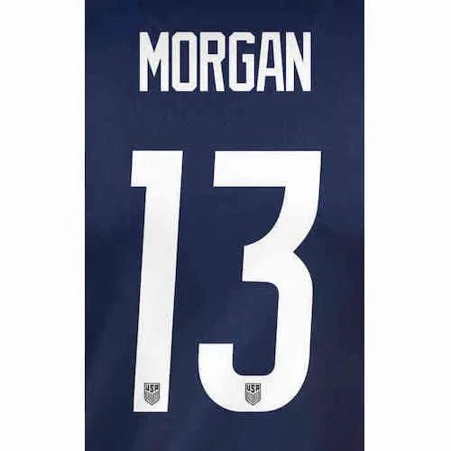 USWNT 2020/21 Away Morgan #13 Jersey Name Set