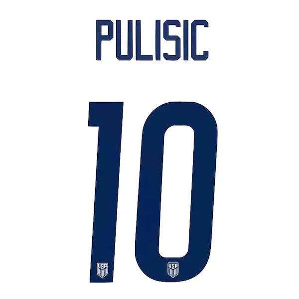 USMNT 2020/21 Home Pulisic #10 Jersey Name Set