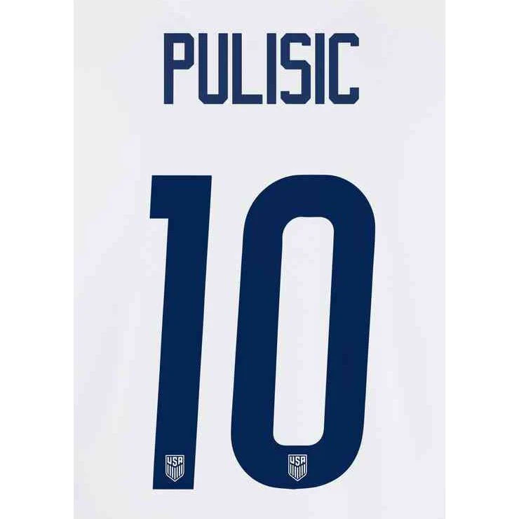USMNT 2020/21 Home Pulisic #10 Youth Jersey Name Set