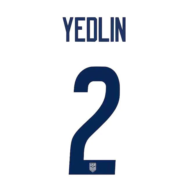 USMNT 2020/21 Home Yedlin #2 Jersey Name Set