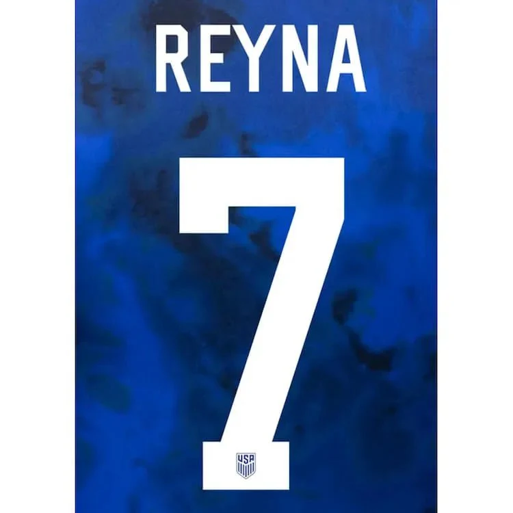 USMNT 2022-24 Away Reyna #7 Youth Jersey Name Set