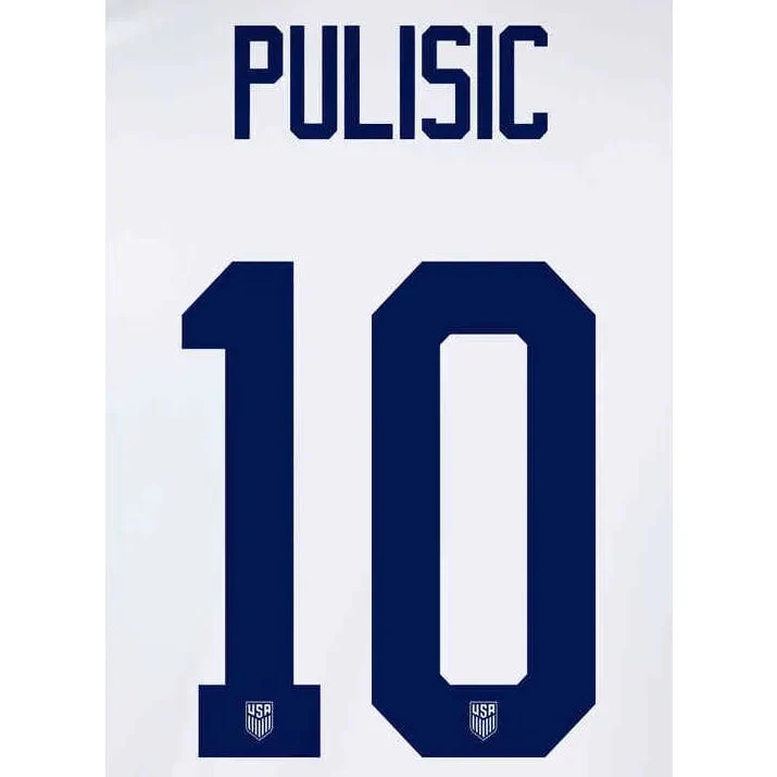 USMNT 2022-23 Home Pulisic #10 Jersey Name Set