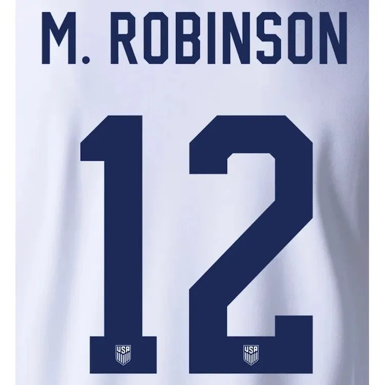 USMNT 2024/25 Home M. Robinson #12 Youth Jersey Name Set