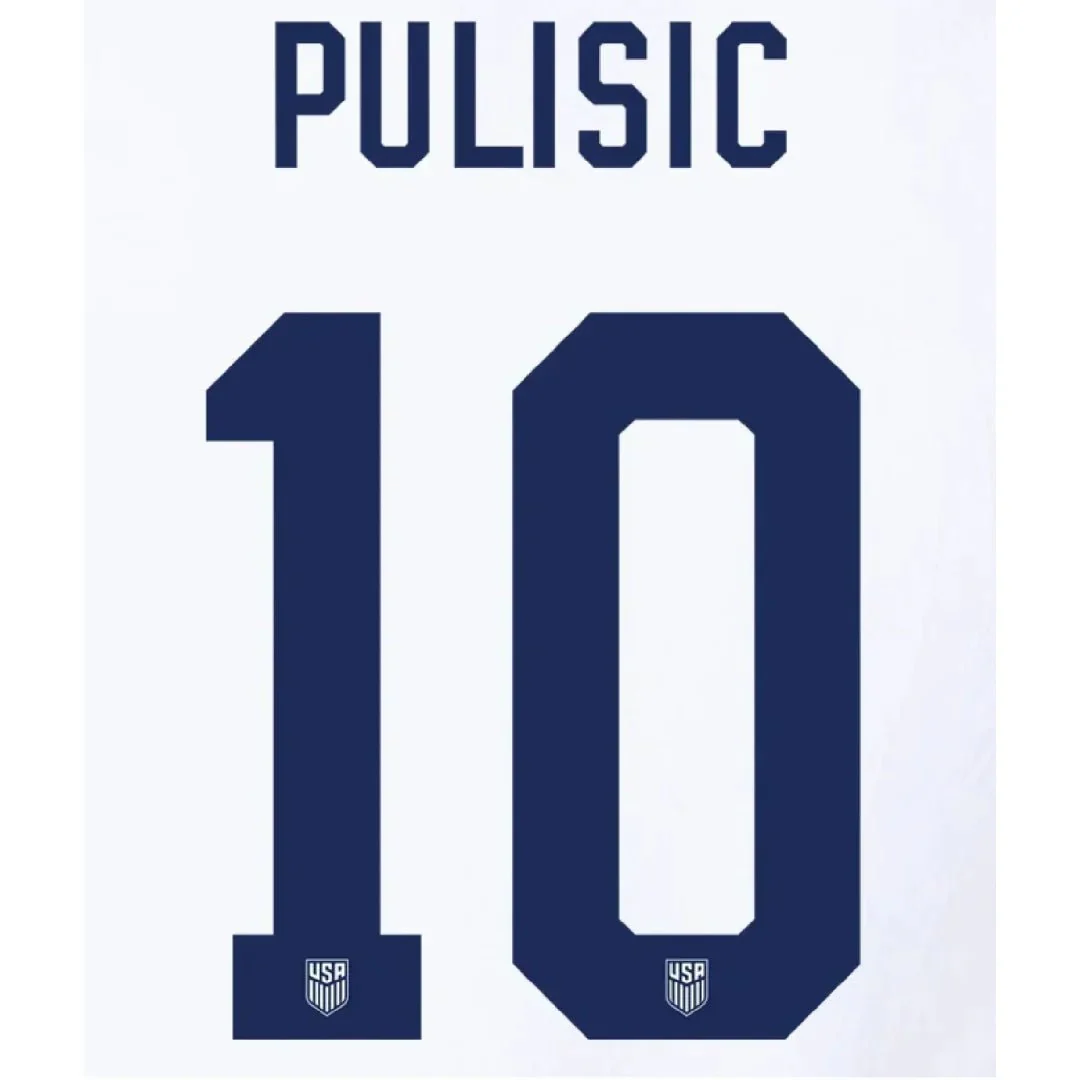 USMNT 2024/25 Home Pulisic #10 Youth Jersey Name Set