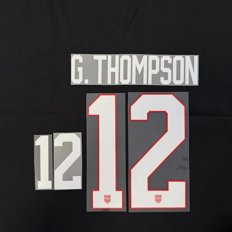 USWNT 2025 Away G. THOMSON #12 Jersey Name Set 8"