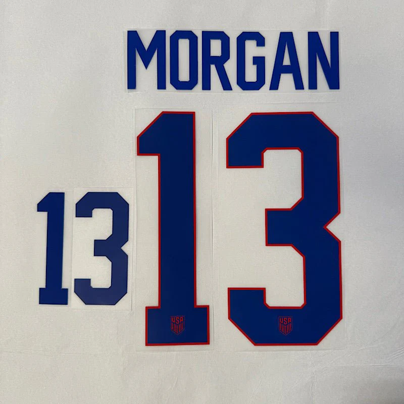 USWNT 2025 Home MORGAN #13 Jersey Name Set 8"