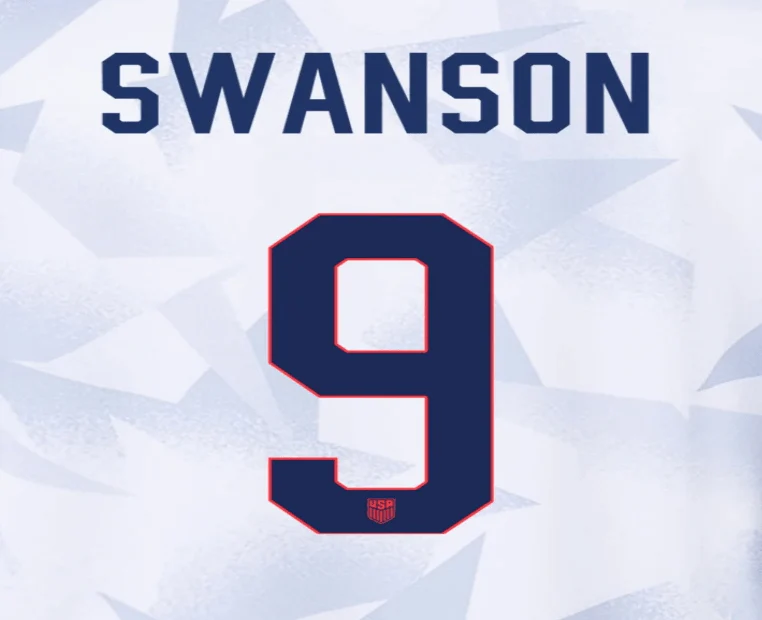 USWNT 2025 Home SWANSON #9 Jersey Name Set 8"