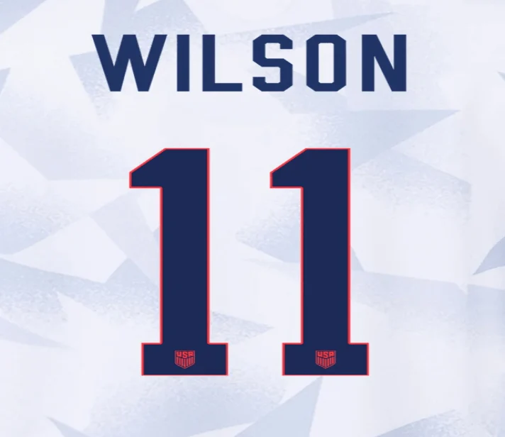 USWNT 2025 Home WILSON #11 Jersey Name Set 8"
